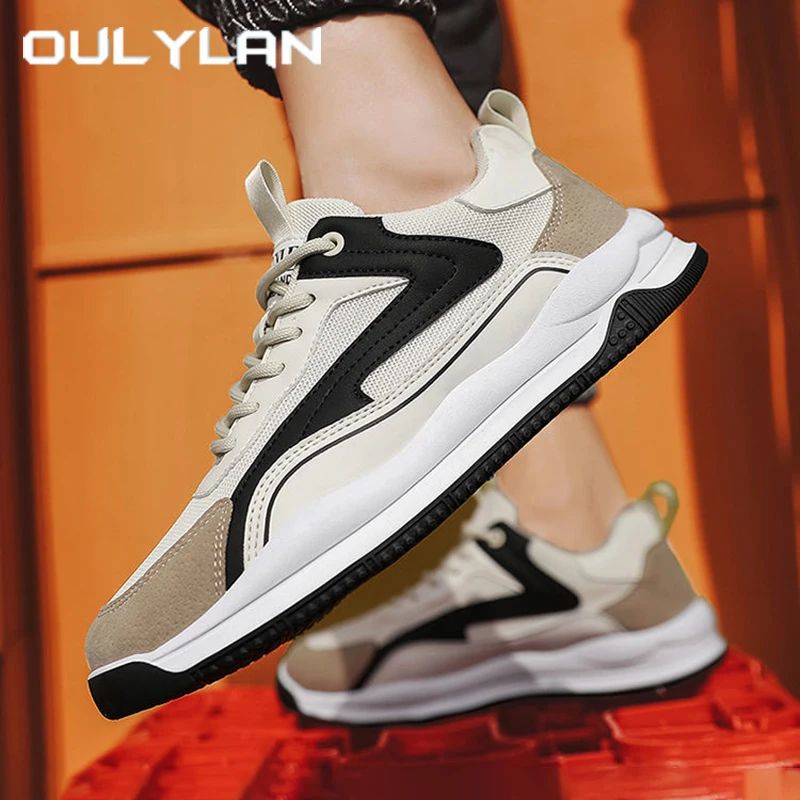 

Oulylan Light Mesh Breathable Sneakers Male Casual Soft Sole RunShoes Non Slip Lace Up Sports Footwear Men Color Blocked Sneaker
