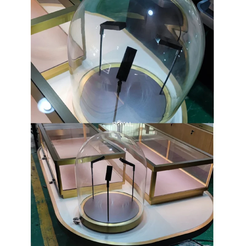 custom.Jewelry Showroom Design Ideas Counter Top Display Showcase with Lights and Locks Commercial Display