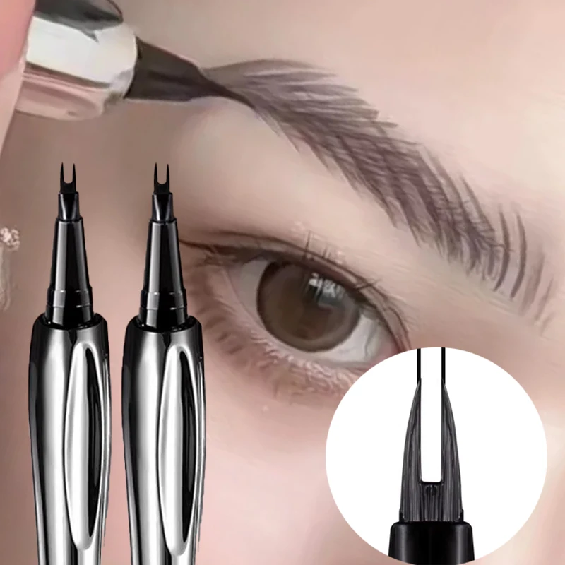 Brow Pencil with Micro-Fork Tip Liquid Eyebrow Pen Waterproof Smudgeproof Lasting Fine Sketch Microblading Pen You Tube Cosmetic