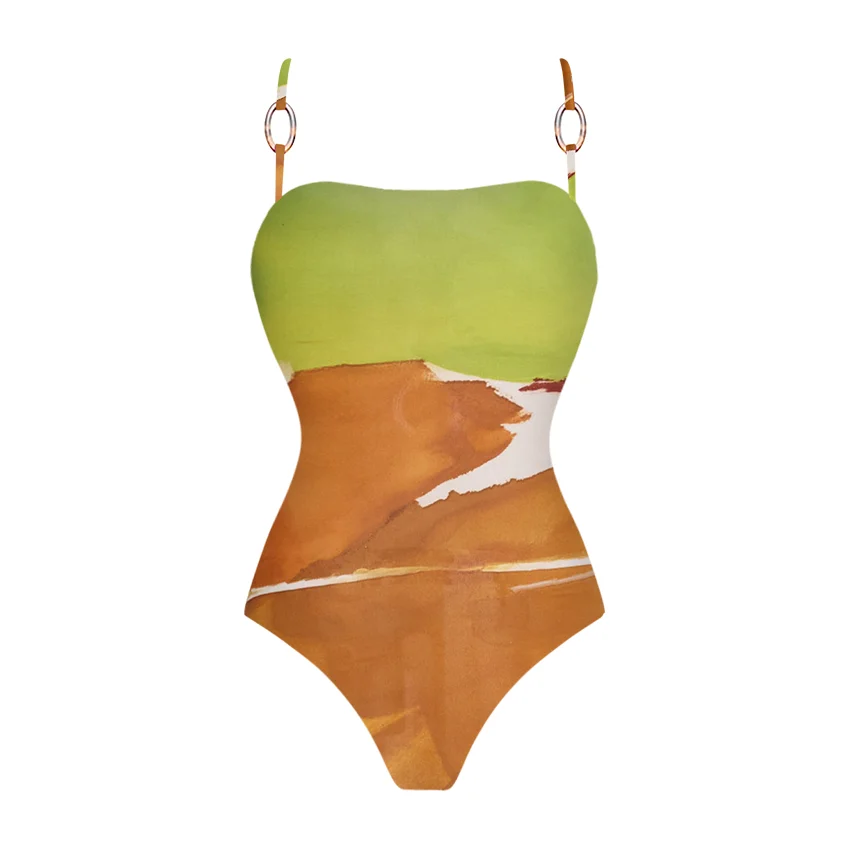 

Купальник Flaxmaker 2026 для женщин: летний комплект с открытыми плечами, принтованный, бандо, розовый с цветочным узором, бикини