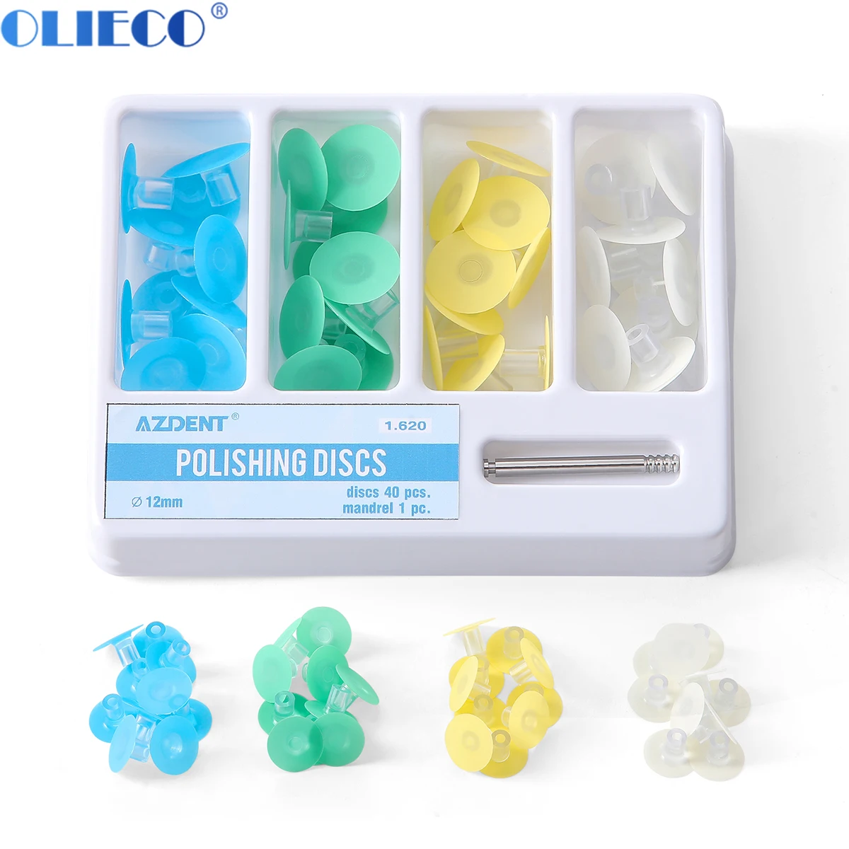 

40Pcs/Box Olieco Dental Polishing Discs 12mm Discs 1Pc Mandrel Dentistry Restorations Consumables