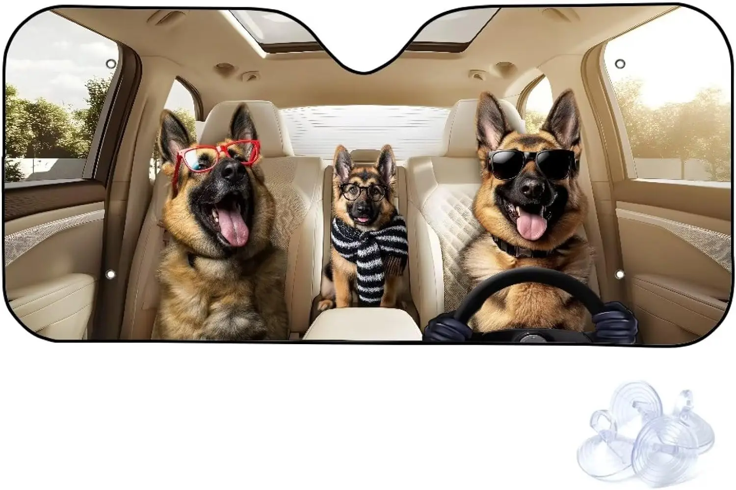 

Переднее лобовое стекло автомобиля с принтом немецкой овчарки, складная защита солнцезащитного козырька Sunsha, автоматическое окно Sunsha Fit Car