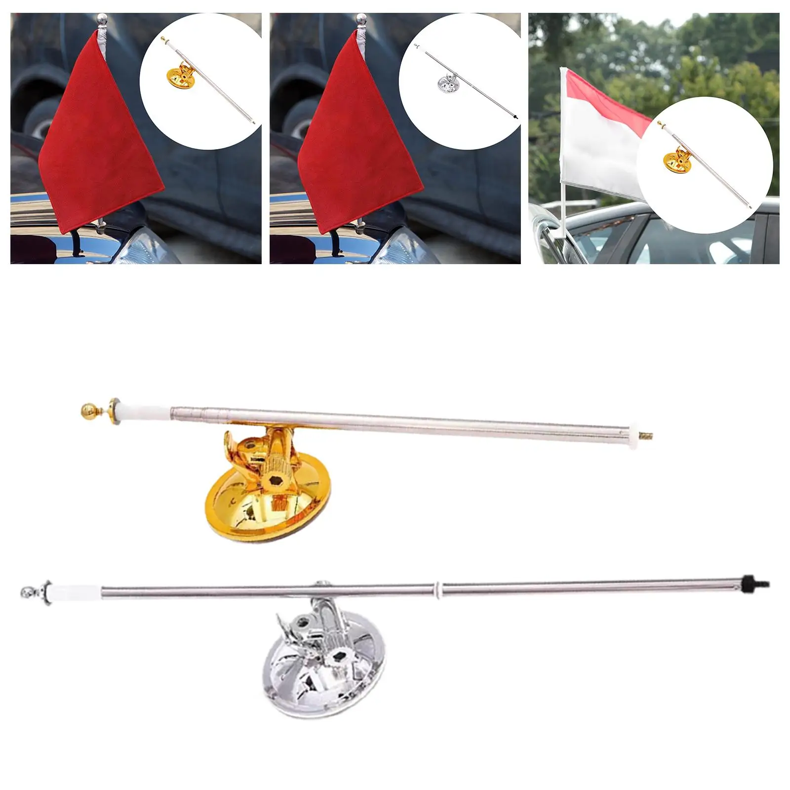 Support de mât de drapeau à ventouse forte, support de mât de drapeau latéral pour remorque SUV