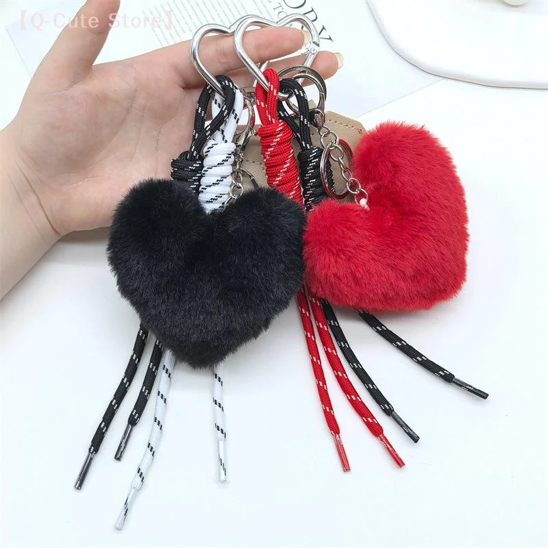 

Plush Heart-shaped Mobile Phone Lanyard, Plush Heart-shaped Pendant, Bag Pendant, Heart-shaped Keychain Accessory
