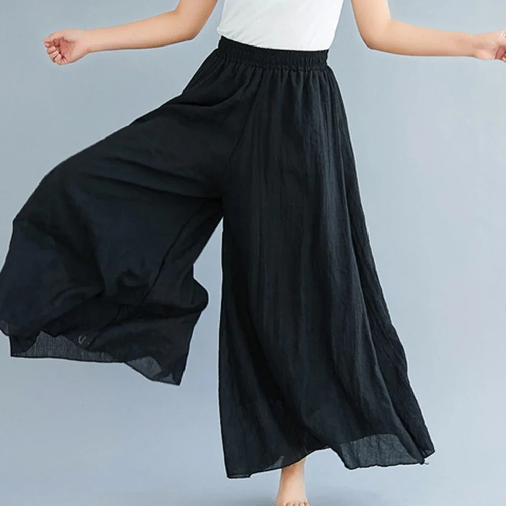 Elastic Loose Pants Cotton Linen Pants Pants Length 85cm Pants Length 95cm Slight Elastic Casual Wear For Women