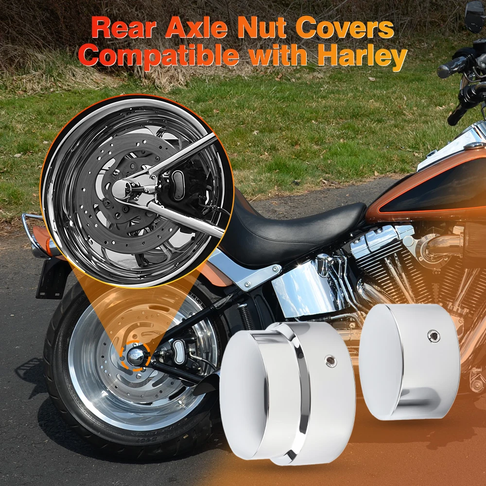 

1 Pair Motorcycle Rear Axle Nut Covers For Harley-Davidson CVO Dyna Electra Fat Boy Night Train Sportster Street Ultra VRSCD