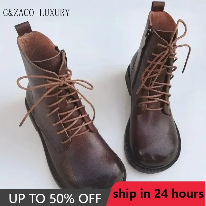 

Обувь С Широким Носом Women Natural Leather Boots Retro Big Nose Wide Toe Shoes Cow Leather Single Autumn Short Ankle Boots