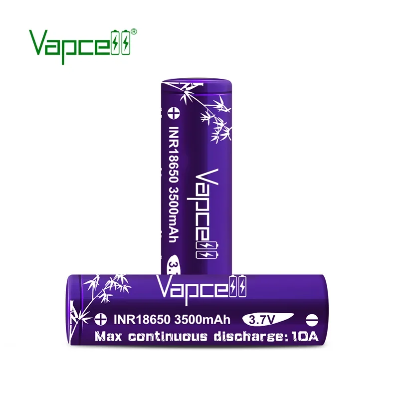 Original Vapcell INR 18650 3500mah 10A 3.7V Battery Rechargeable Real Capacity 18650 Lithium Batteries For Flashlight BoxMod