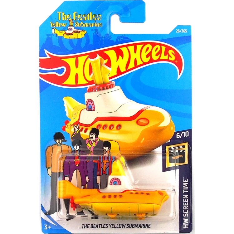 2023 Hot Wheels 1:64  The Beatles Yellow Submarine  HW Screen Time Diecast Car Toy for Boy Gift