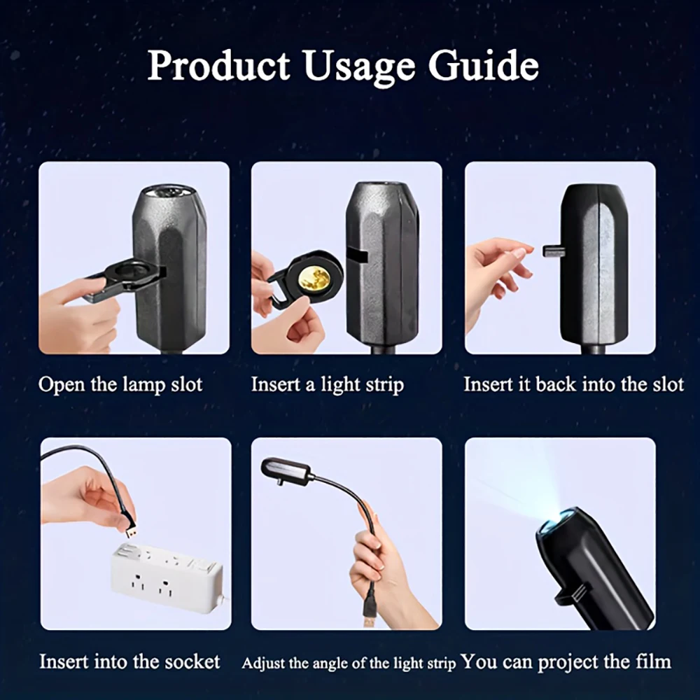 USB Starry Star Light Moon Lamp Car Interior Ambient Light Romantic Projection Light Party Bedroom Creative Night Light