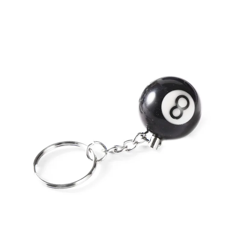 Porte-clés boule de billard noir porte-bonheur, porte-clés boule de table, cadeau de bijoux, créatif, mode, n ° 8, JO25 mm, 20 pièces, ensemble