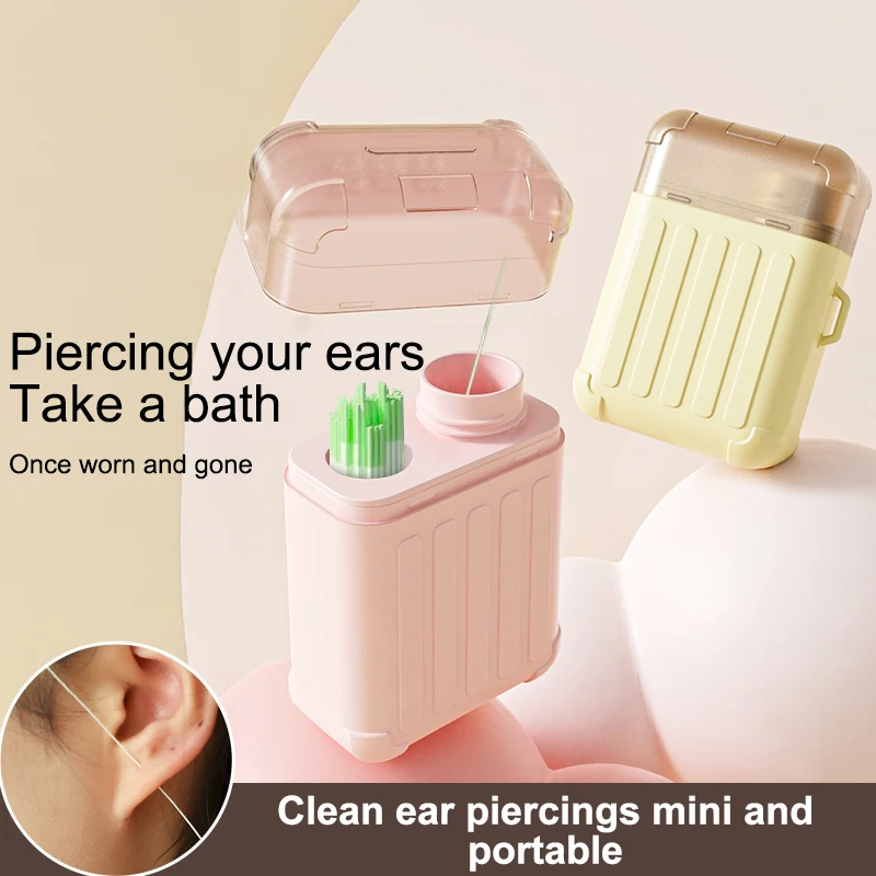 120Pcs Flavor Pierced Ear Cleaning Herb Solution Paper Floss Ear Hole Aftercare Tool Kit Disposable Earrings Tool