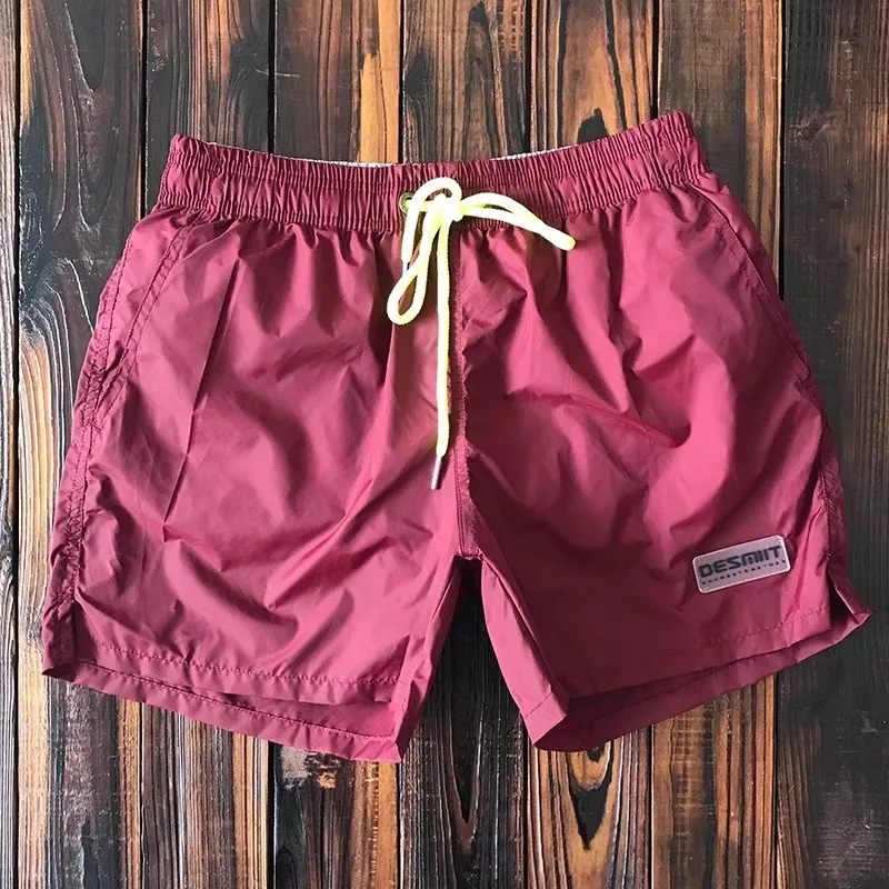 

Мужская летняя спортивная футболка Qui Dry Beach orts Fitn длиной четверти с внутренними повседневными брюками для плавания Hot Spring