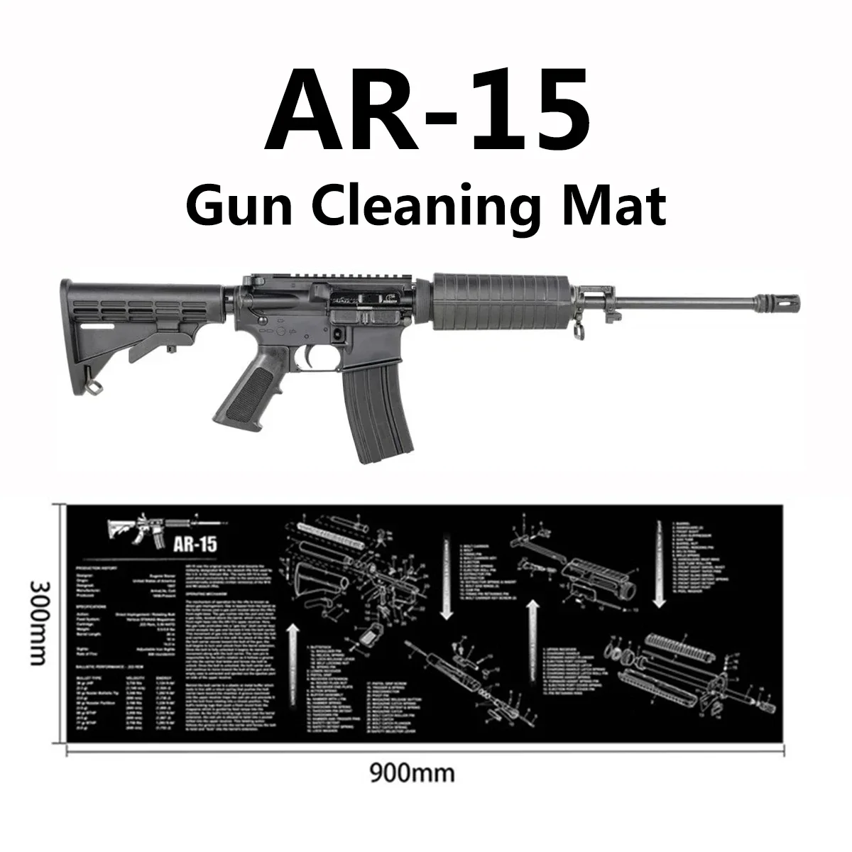 AR15 AK47 Remington 870 Gun Cleaning Mat Mauser K98k Glock Gen5 Colt 1911 SIG SAUER P320 P365 BERETTA 92 CZ-75 Rubber Mouse Pad