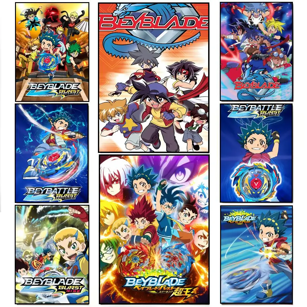 Dynamic Spinning Nostalgic B-Beyblade Poster Elegant Indoor Artwork Design & Contemporary Home Decor