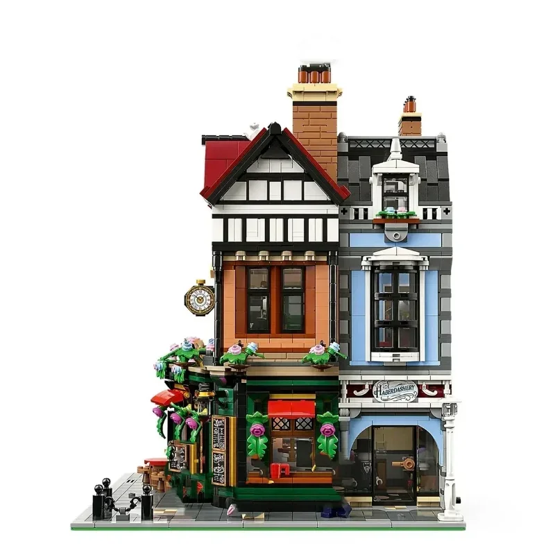 Creatieve straatweergaven Architectuur Tudor hoekmodel bouwstenen speelgoed compatibel 10350 baksteen puzzel speelgoed cadeau voor volwassenen kind