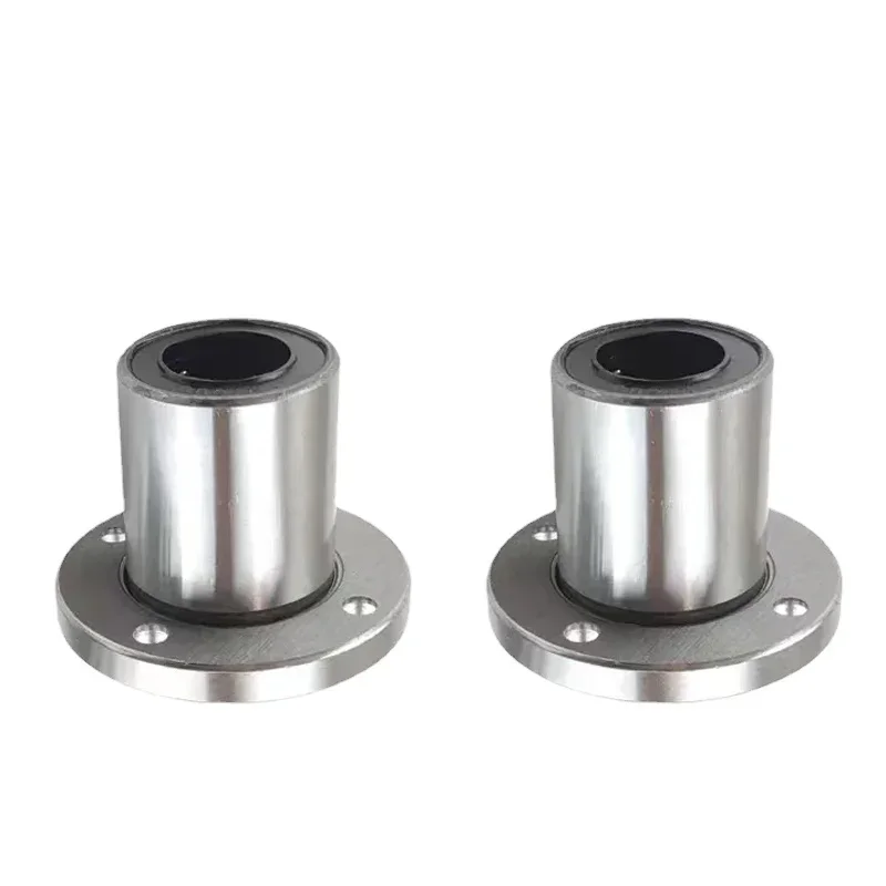 2PCS 6mm/8mm/10mm/12mm/13mm/16mm/20mm/25mm LMF Series LMF8UU/LMF10 Round Flange Coupling Linear Motion Bearing For Rod shaft