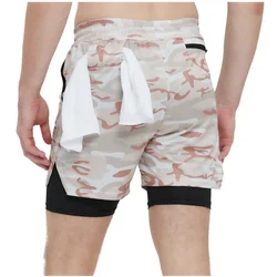 Pantalones cortos deportivos 2 en 1 para hombre, Shorts para correr, Fitness, culturismo, entrenamiento, secado rápido, playa, 2024