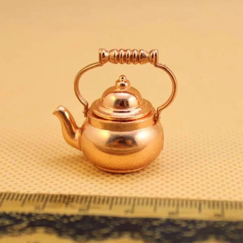 Retro Kettle Open Lid Dollhouse Miniature Re-ment 1:12 Scale Fairy Doll Home Home Decor Figurines Miniatures