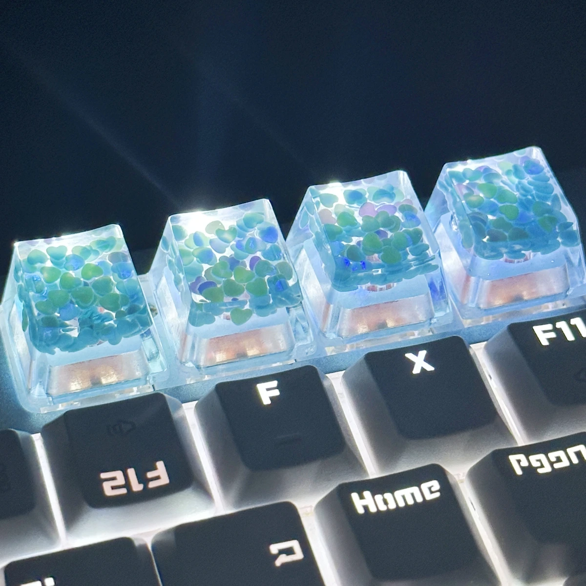 4Pcs Epoxy Resin Mechanical Keyboard Keycap Kawaii Cute Key Caps Accessories