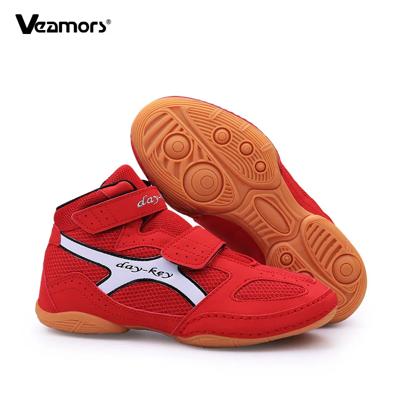 Anti-slip Kids Wrestling Shoes Breathable Martial Arts Training Sneaker Children Taekwondo Sports Shoes Durable Boxing Boots