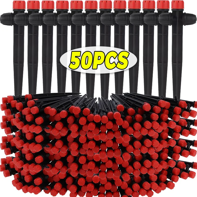 

5/50PCS Adjustable Spike Dripper Sprinkler Drop 8 Hole Automatic Water Dripper Sprinkler Garden Flower Watering Irrigation Tools
