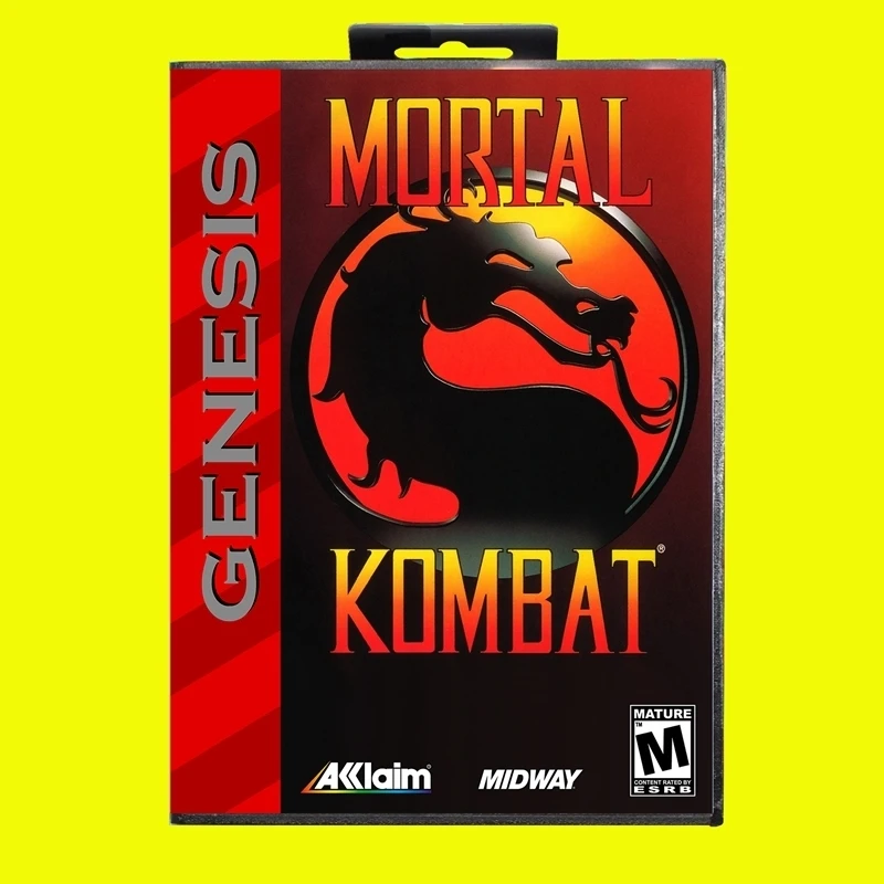 Mortal Kombat MD Game Card 16 Bit USA Cover for Sega Megadrive Genesis Video Game Console Cartridge