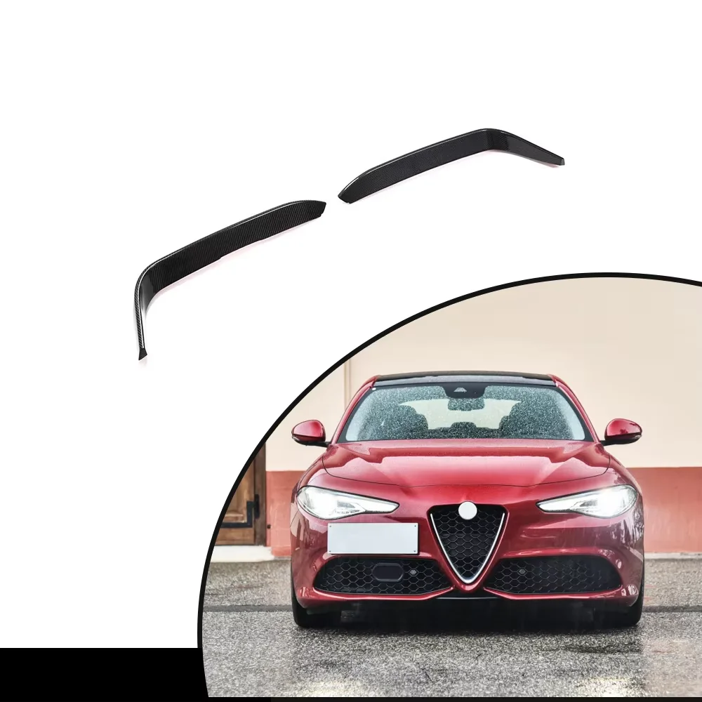 

2Pcs Carbon Fiber Front Bumper Canards For Romeo Giulia Sport 2016-2020