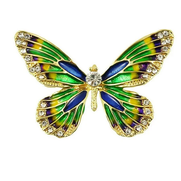 Delysia King Fashion Women Butterfly Brooch Ladies Perfect Rhinestone Crystal Bandana Brooch and Brooch