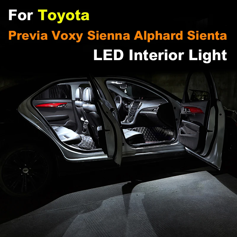 Canbus LED Interior Light For Toyota Previa Voxy Sienna Alphard Sienta 1997 -2020 2021 Vehicle Bulb Dome Map Reading Lamp Kit