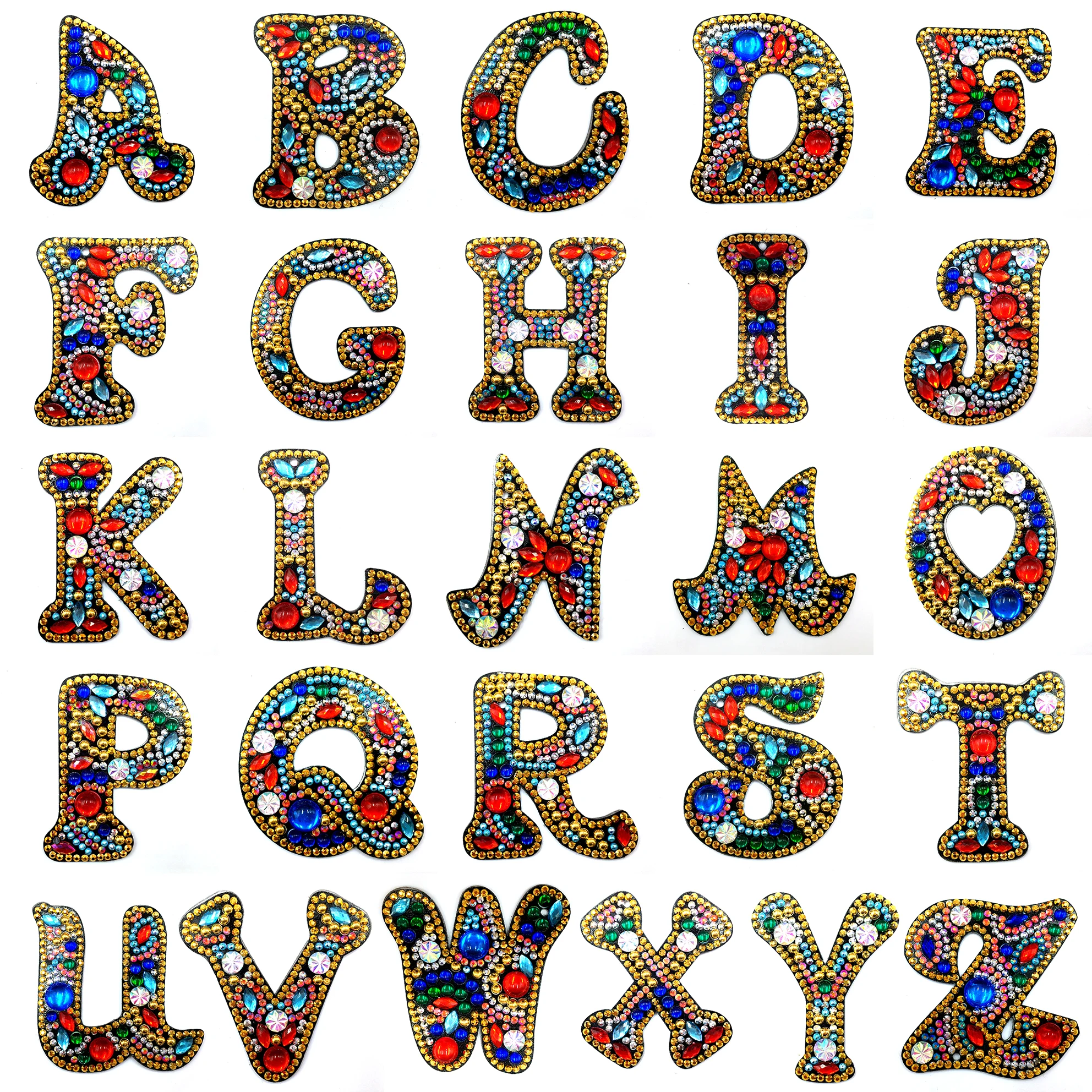 DIY Individual Diamond Painting 26 English Letters A-P Keychain Pintura De Diamantes Kit Completo Schoolbag Bag Hanging Pendant