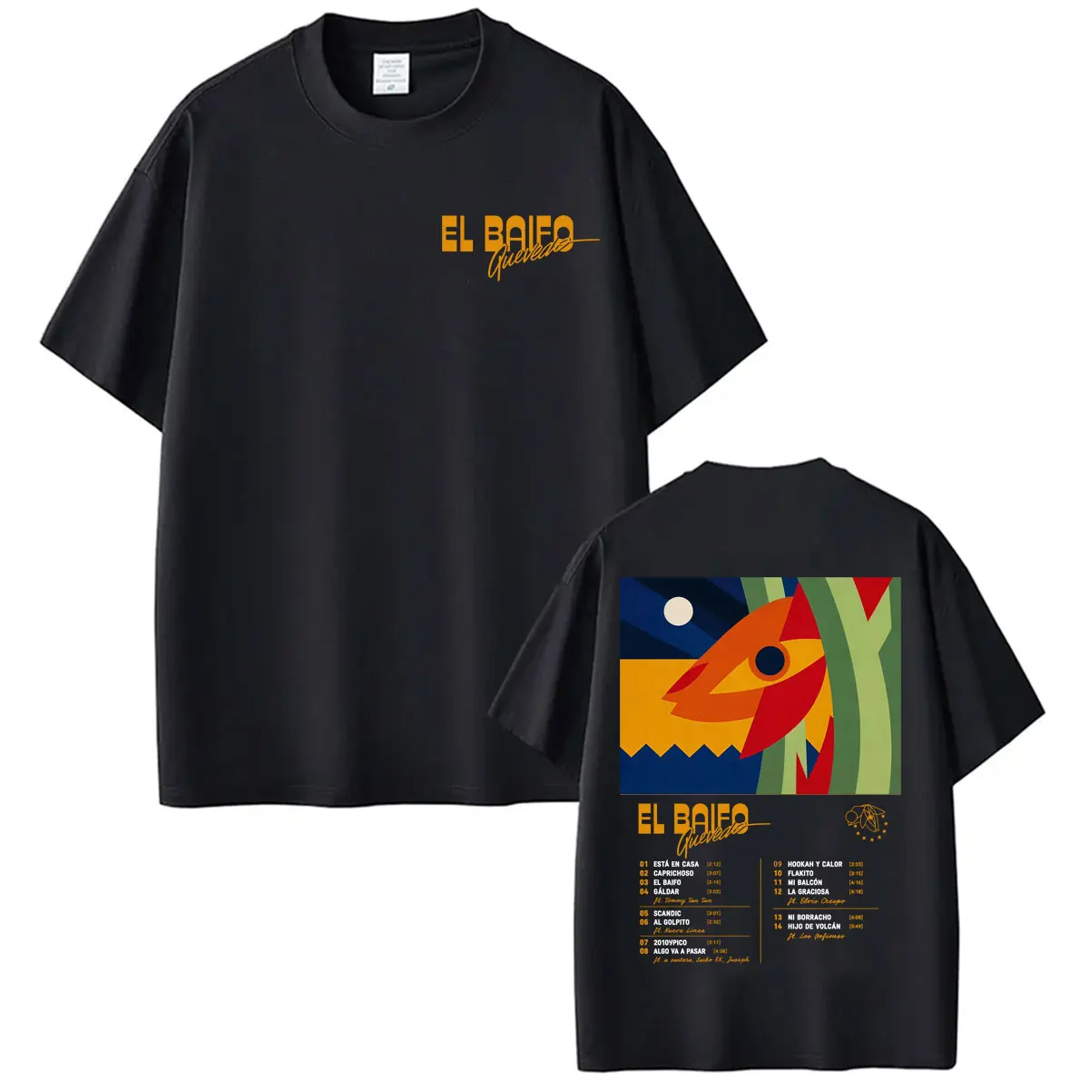Rapper Quevedo EL BAIFO 2026 Grafik-T-Shirts für Männer und Frauen Mode Hip-Hop Street Gothic T-Shirt Lässiges Baumwoll-Kurzarm-T-Shirt – Detail 2