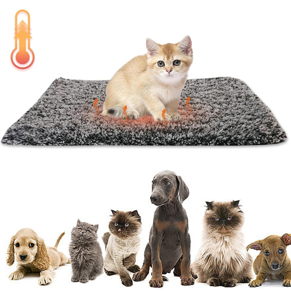 Self-Warming Cat Bed Pad Self-Heating Thermal Cat Dog Bed Mat Pet Warming Pad Soft Thickened Blanket Pad for Indoor Outdoor Pets