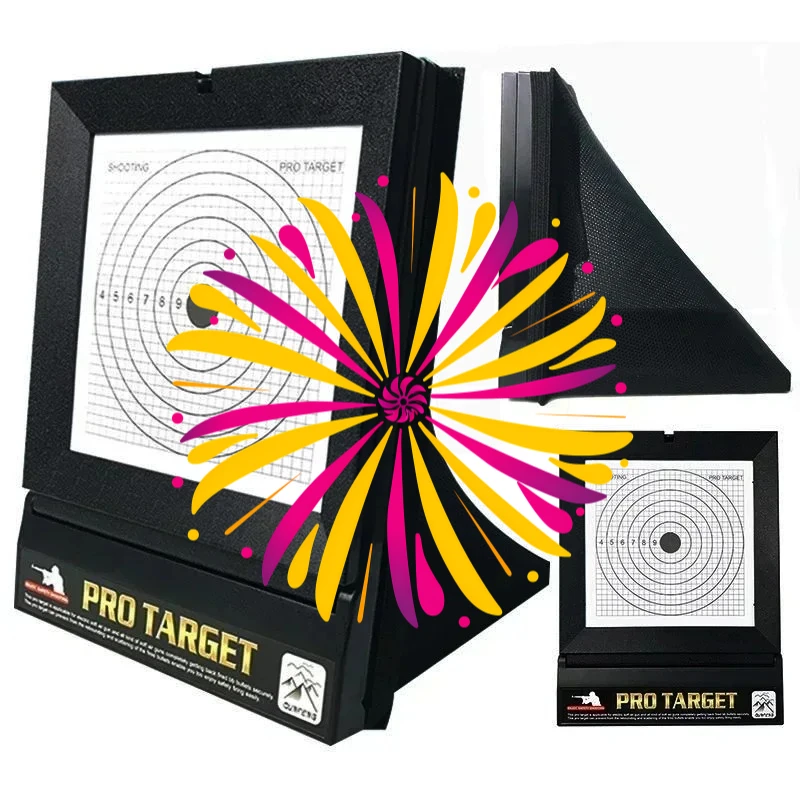 هدف Airsoft مع شبكة فخ الماسك بيليه ورصاص BB أهداف إعادة التدوير المحمولة قابلة للطي هدف معدني للتدريب على الرماية #1