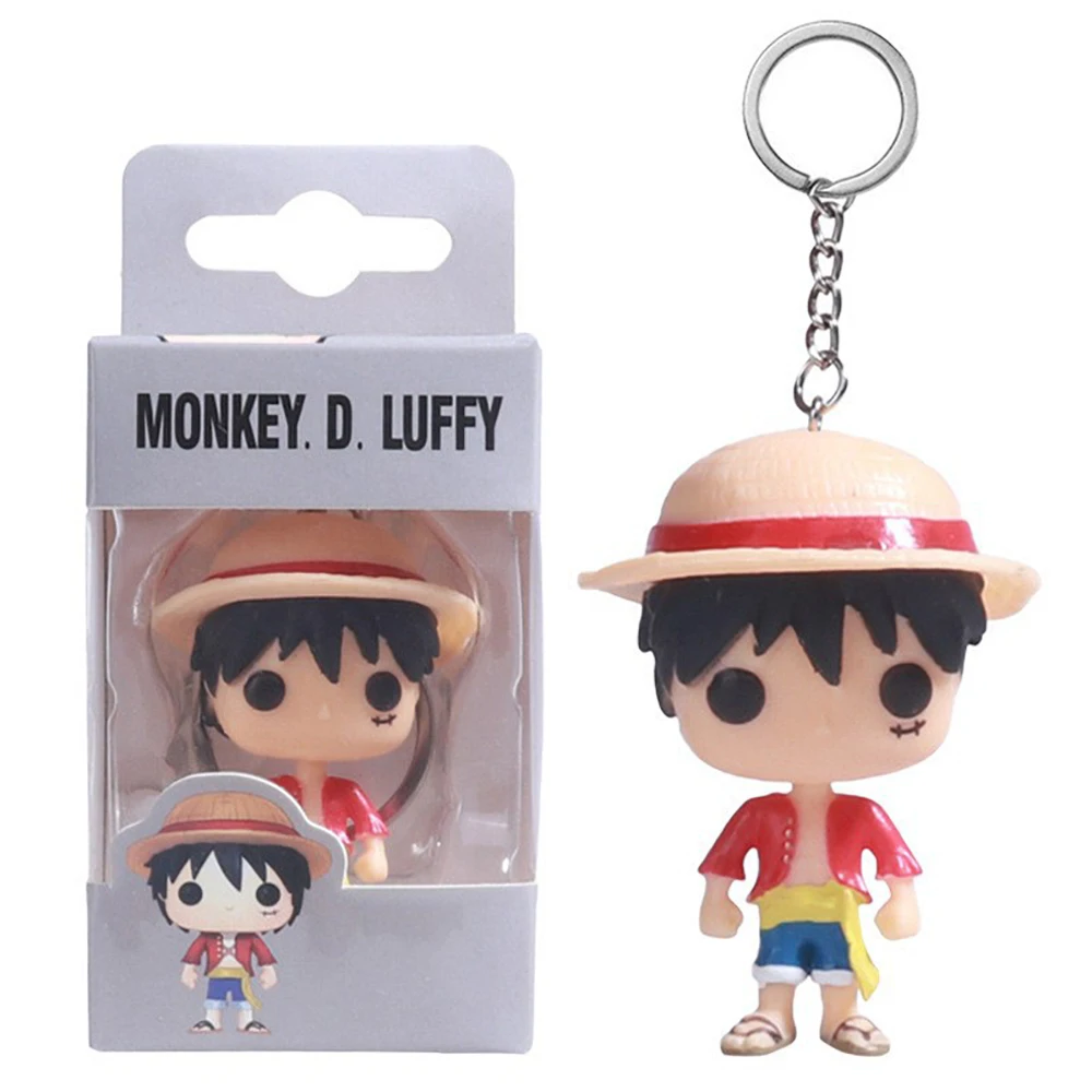 FUNKO POP Classic Anime One Piece Keychain Luffy Zoro Tony Tony Chopper Doll Backpack Pendant Boy Christmas Funny Gift Keychain