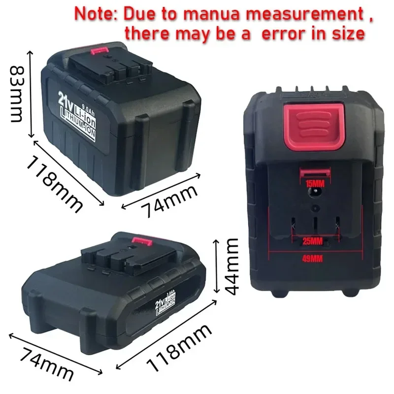 Batterie pour outils électriques Quanyou Lithium-ion, adaptée aux machines à découper, perceuses, scies et autres outils, 21V, 9000mAh