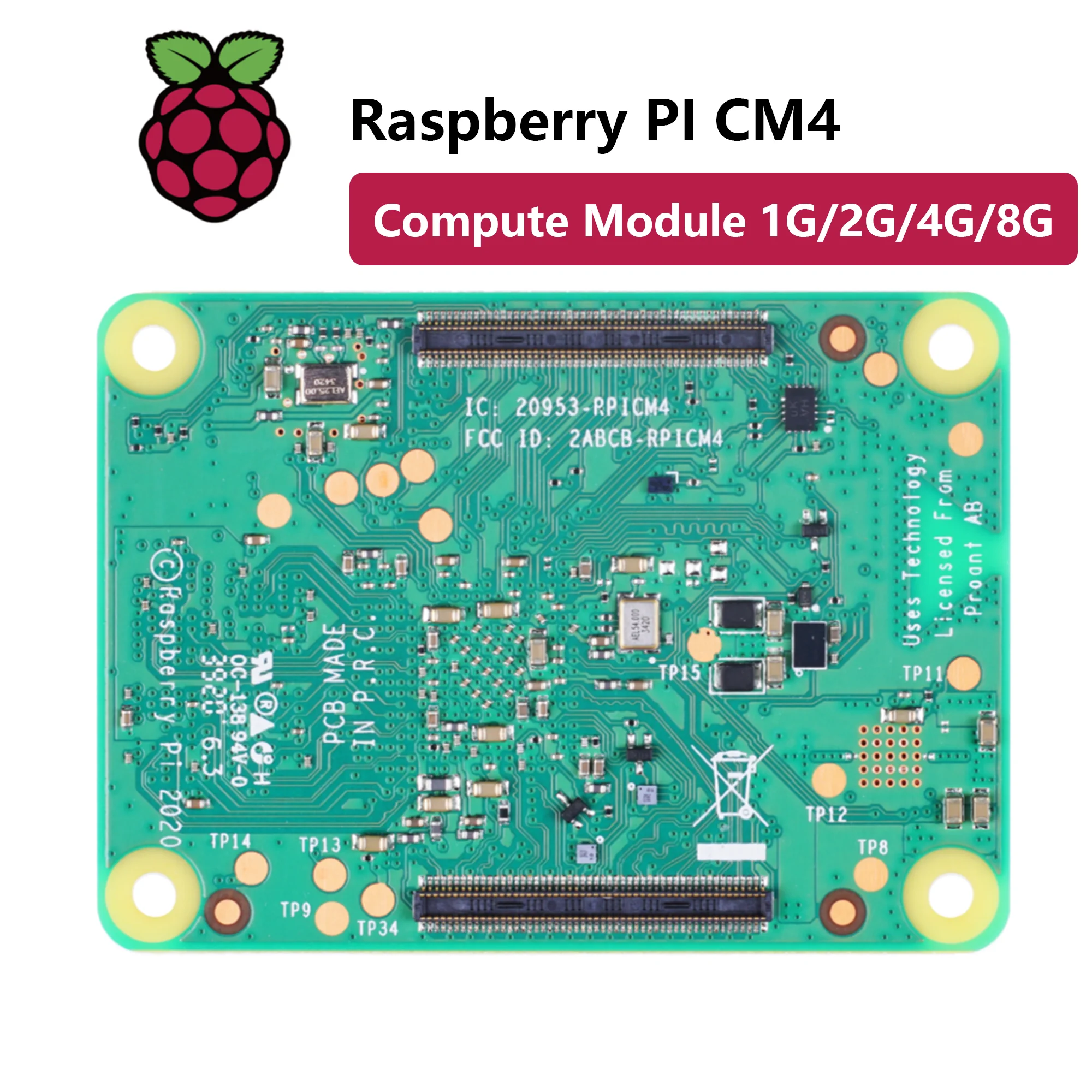 Raspberry Pi Compute Module 4 CM4 BROADCOM 1G/2G/4G/8G RAM opcional EMMC Wi-Fi y Bluetooth 5,0 ARM Raspberry Pi CM4