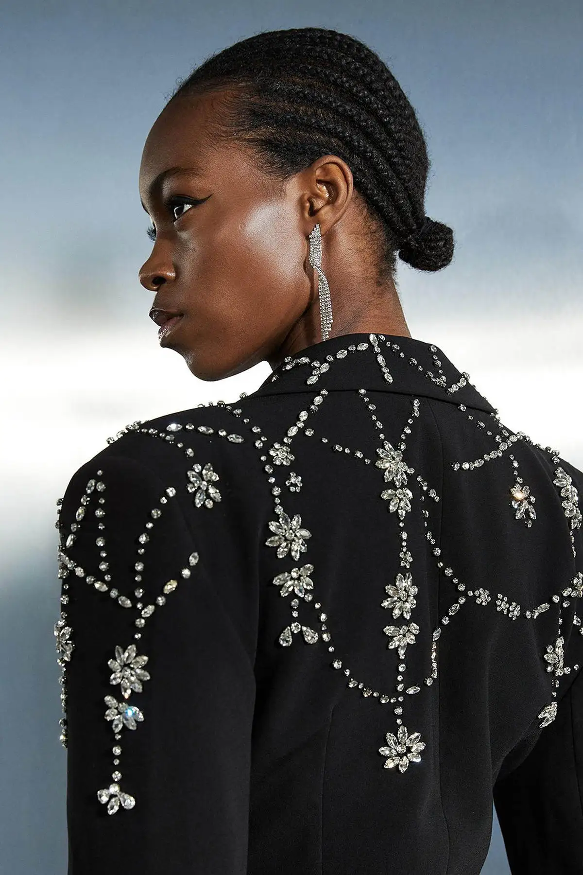 Handmade Women Blazer Wedding Tuxedos Crystal Beading Celebrity Lady Customized Party Wear One Dress