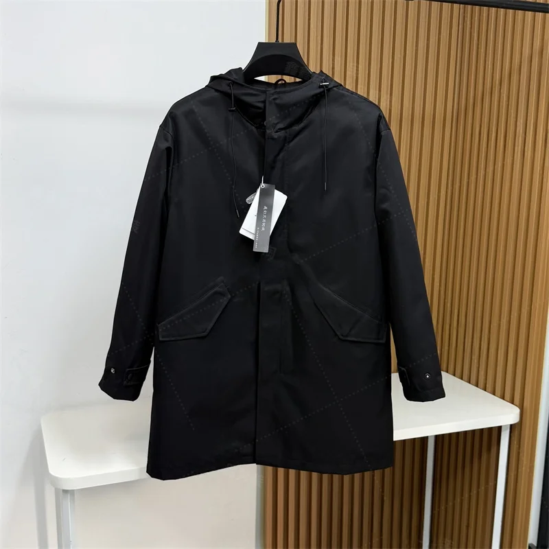 

Элитная мужская пуховая парка средней длины, повседневная, с капюшоном, белая, ветрозащитная, весна-осень