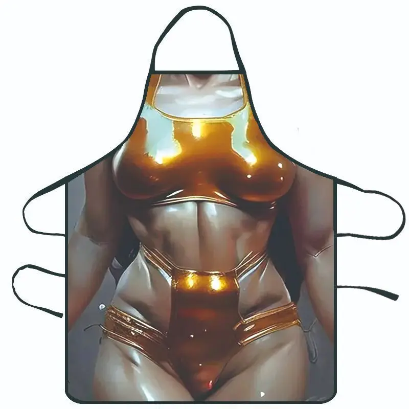 Creative Quirky Funny 3D Printed Waterproof and Stain Resistant Apron BBQ Apron Kitchen Accessories