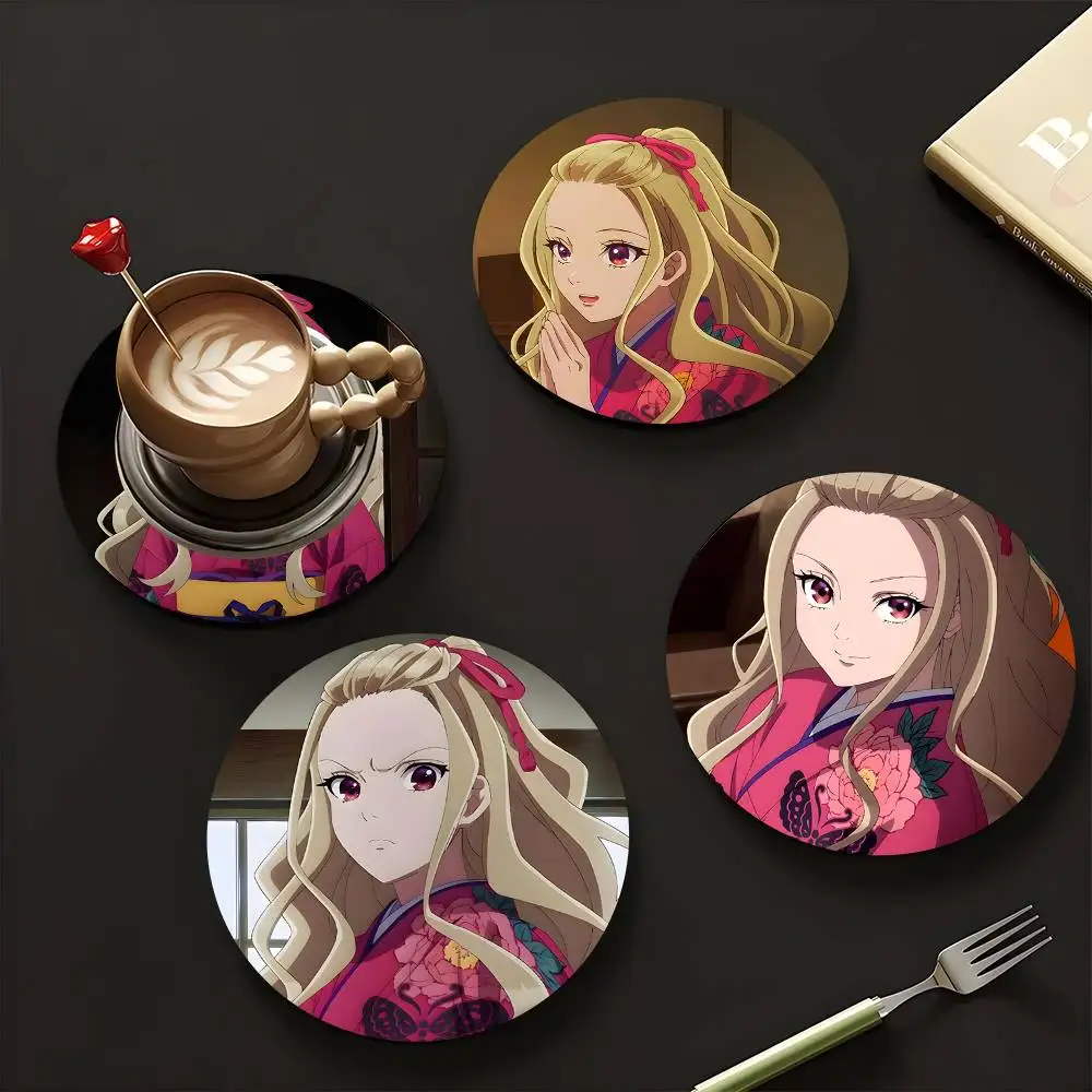 1pc Kaya Saimori Anime Characters Wooden Coaster Colour Printing Cup Mat Home Desk Decoration Gifts