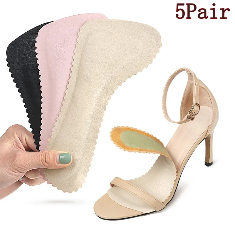 1Pair/3Pair/5Pair Women's High-heels Anti-slip Insoles Summer Sandal Insoles Soft and Comfortable Insole Self Adhesive Sole