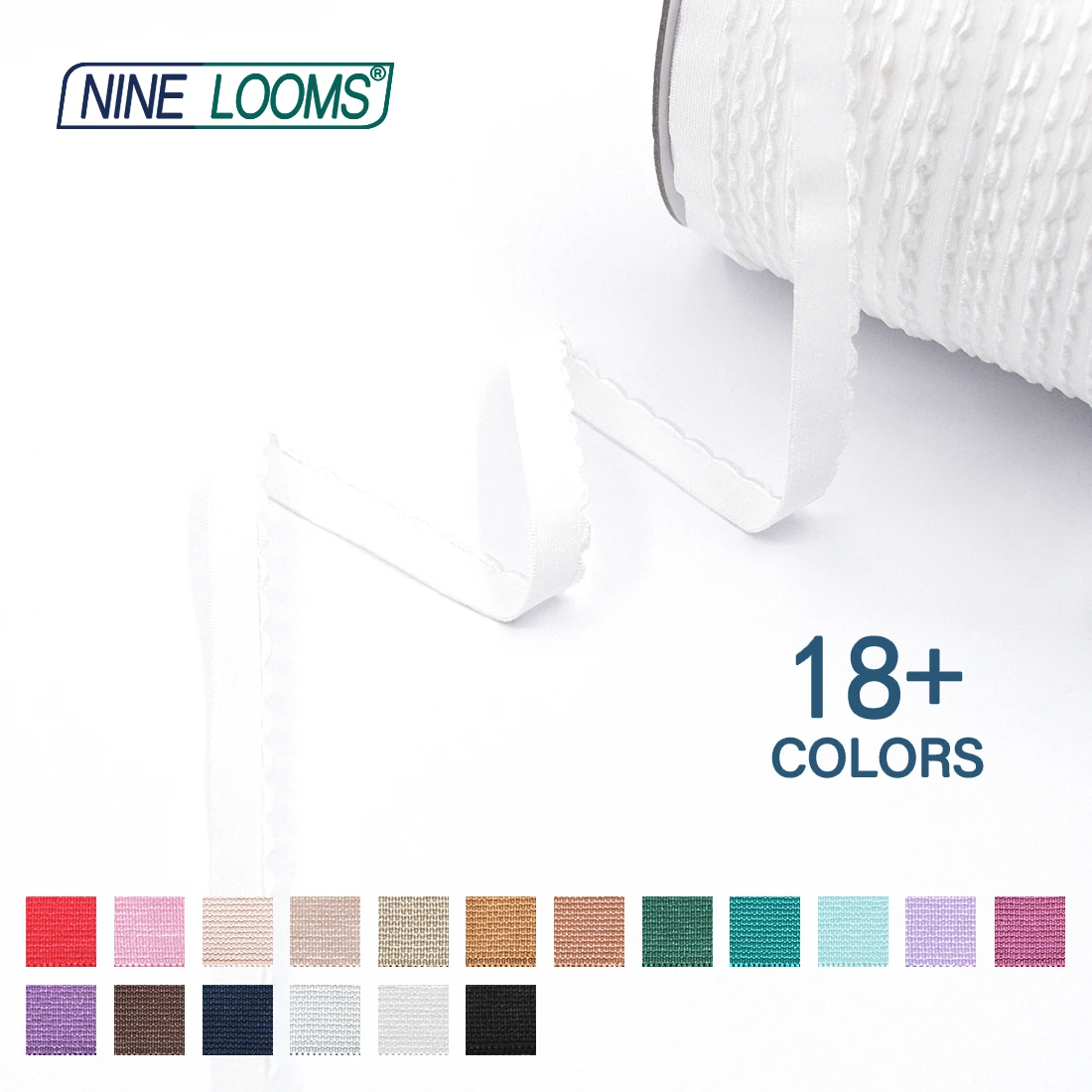 NINE LOOMS Picot BH-Träger, Gummibänder, 3/8 Zoll, 1/2 Zoll, 5/8 Zoll, 10 mm, 13 mm, 15 mm, Plüsch-Schulterband, Dessous-Nähbesätze, 50 100 Yard per Spule – Detail 18