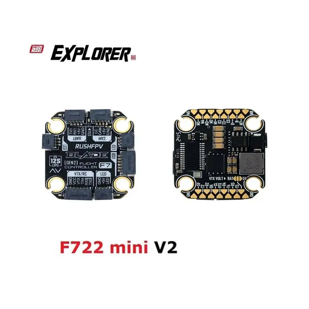 RUSHFPV BLADE V2 F722 Mini Flight Controller 3-6S BLHeli_32 4-in-1 Brushless ESC RC FPV Drone Analog Digital 50A 60A