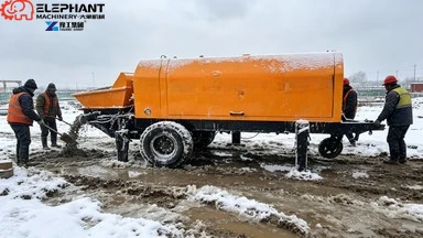 NEW Mini Diesel Concrete PumpTrailer 25m Vertical Reach 60m Horizontal Conveying 8M/H Productivity Short Turning Construction