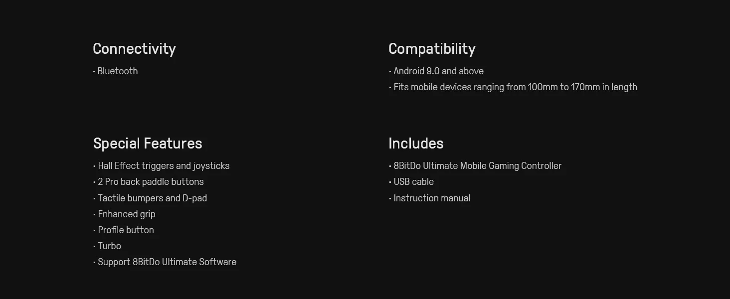 8BitDo Ultimate Mobile Gaming Controller Bluetooth Gamepad Passend für mobile Geräte mit einer Länge von 100 mm bis 170 mm Android 9.0 – Detail 12