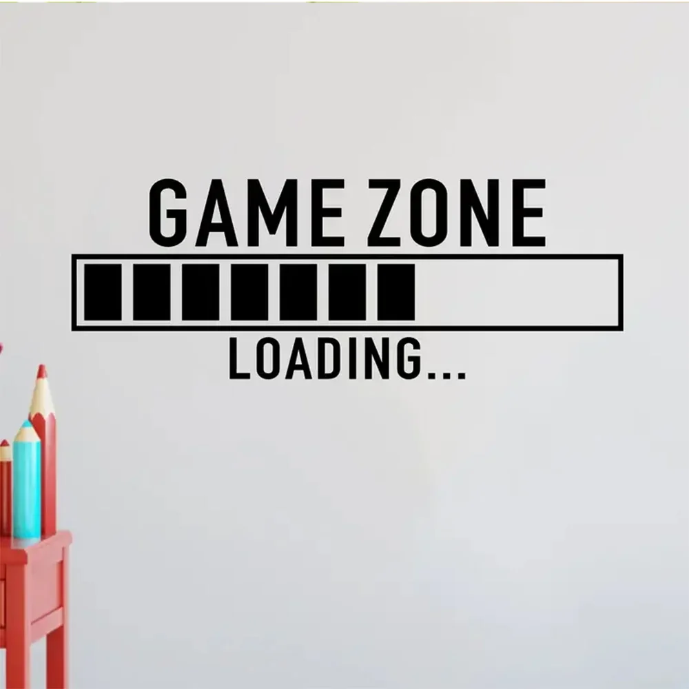 

Game Zone Vinyl Wall Decals - Contemporary Cartoon Gaming Room Stickers, Matte Finish, Easy Apply for Living & Bedroom Play Area