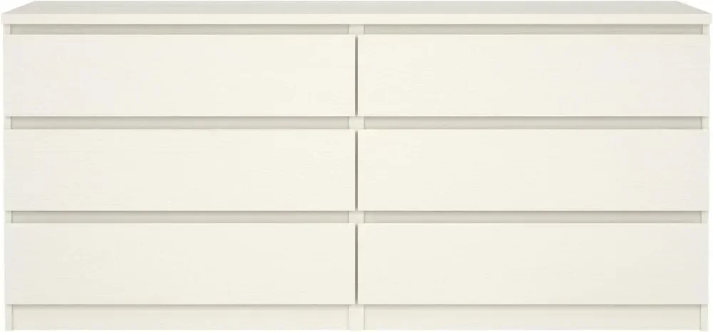 6 Drawer Double Dresser, White，Living Room Drawer, bedroom home drawer cabinet