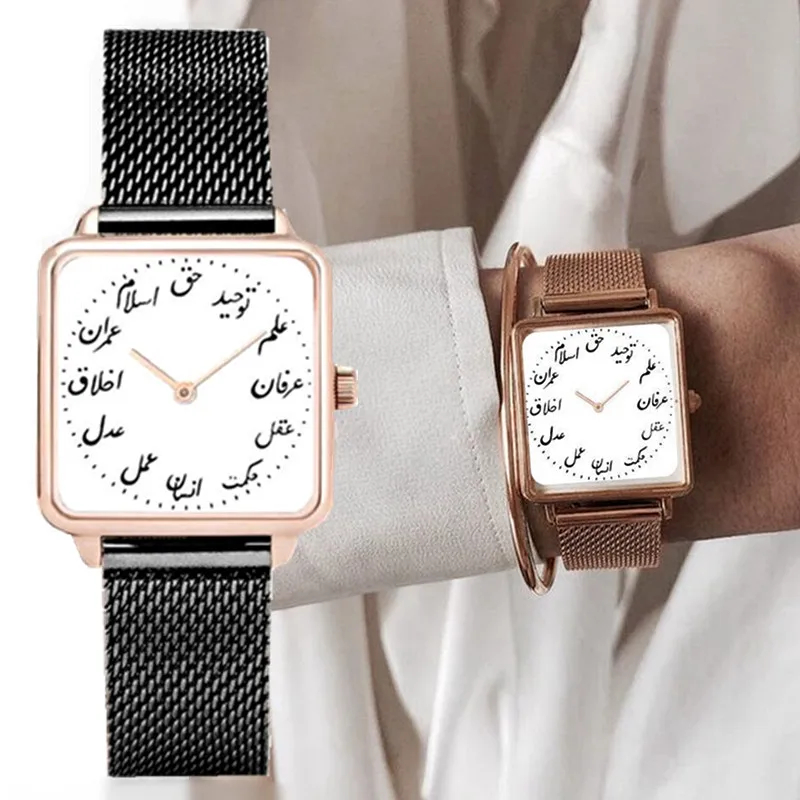 Montre-bracelet en Quartz blanc pour femmes, cadran romain carré, boîtier en acier inoxydable, mode dames, or Rose