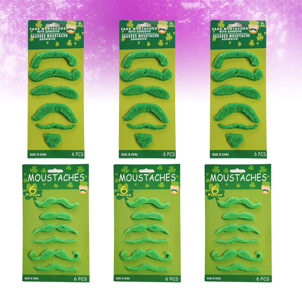 

Beard Green Fake Party Mustaches Kit Lucky Patrick Day Photo Props